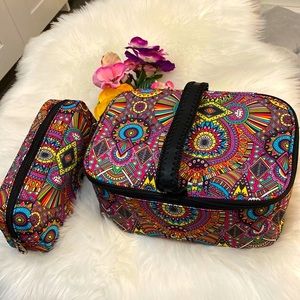 NEW! 2 Piece Rainbow Wanderlust On The Go 2-In-1 Cosmetic Pouch By Sakroots